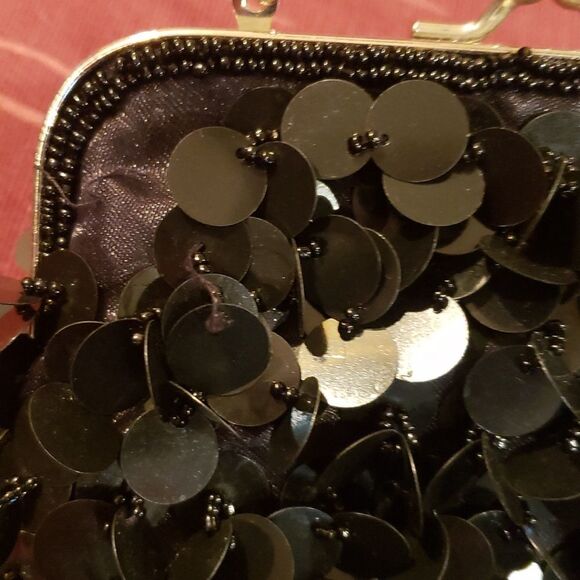 Bijoux Terner Black Sequin Designer Evening Purse - Picture 6 of 9